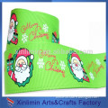 High quality new design Christmas printed custom logo ribbon